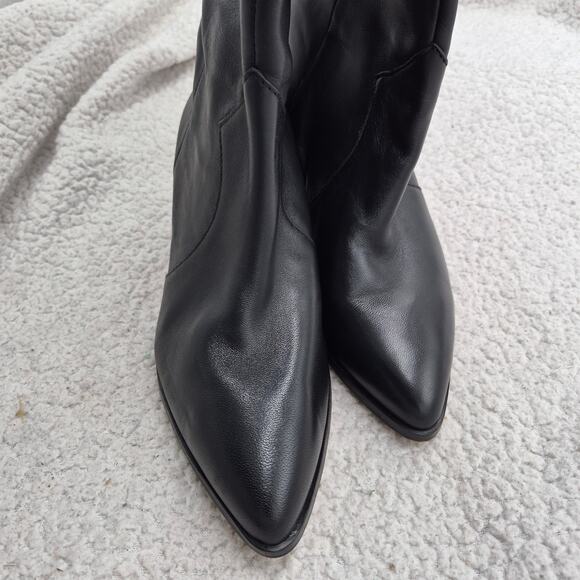 NEW Vince Camuto Sewinny Knee-High Wide-calf Heel Boots Black leather size 8W XC - Picture 7 of 7